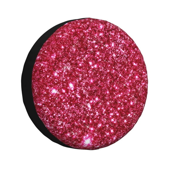 Naloa Pink Glitter Tire Cover Wheel Protectors Tyre Covers Weatherproof Wheel Covers Universal Fit for Trailer Rv SUV Truck Camper Travel Trailers-16 inch