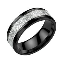 CILENON Love Ring 8Mm Titanium Steel Printing Color Sandblasted Rings Wedding Band Rings for Women Rings for Men Frosted Rings Geometry Rings Size 6 12 Stackable Rings Sterling Silver Rings (Black,7)