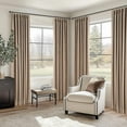 thumbnail image 5 of 102 Inches Long Linen Blackout Curtains,Floor to Ceiling Pinch Pleated Noise Cancelling Privacy Tan Beige Curtains for Large Windows Room Divider,Earth Tone Viral Drapes 2 Panels, 5 of 18