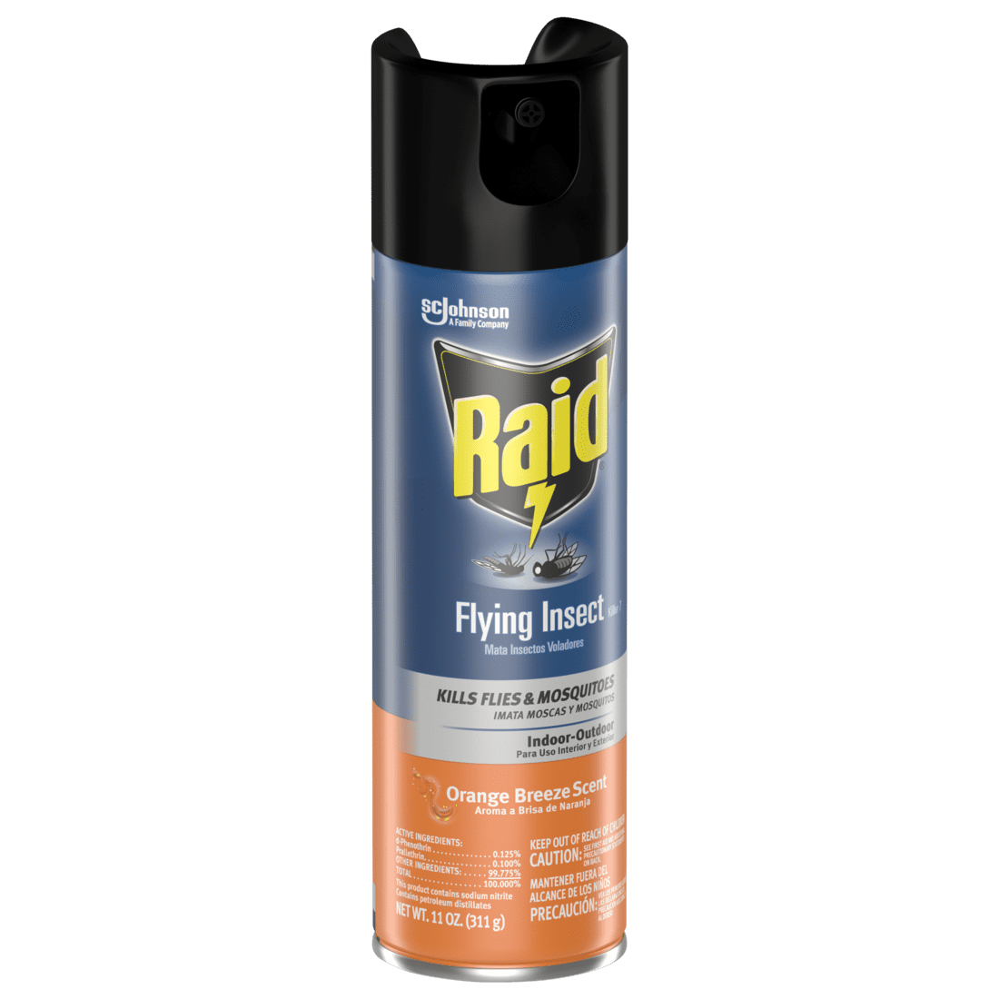Raid Flying Insect Killer 11oz with Orange Breeze Scent Indoor Outdoor Use