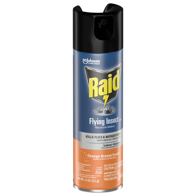 Raid Flying Insect Killer 11oz with Orange Breeze Scent Indoor Outdoor Use