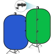 Neewer 5'x7' Chromakey Blue-Green Collapsible Backdrop with Support Stand Kit: 2-in-1 Reversible Background Pop-Up Green Screen Blue Green Panel for Photo Studio Video Shooting, Live Streaming etc