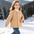 thumbnail image 7 of Besolor Toddler Kids Girls Fleece Coat Buttons Long Sleeve Tops Fall Winter Thicken Warm Overcoat Jackets(6-12 Months,Beige), 7 of 7