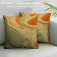 thumbnail image 3 of JEUXUS  Marble Throw Pillow Cushion Cover, Antique Ottoman Art Ebru Turkish Marbling Modern Artwork, Decorative Square Accent Pillow Case,Orange Sand Brown, 3 of 5