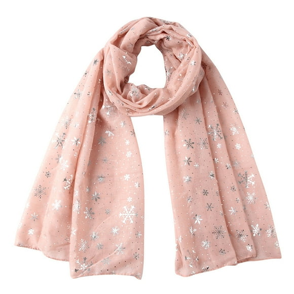 Christmas Scarf women Christmas Festive Winter Snowflake Print Warm Winter Snow flake Scarf