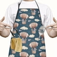 thumbnail image 2 of Blue Background Football Hot Air Balloons Apron-Garden Aprons for Women with Pockets-Cotton Linen Waterproof Kitchen Cooking Gardening Aprons Adjustable for Kitchen,Cooking,BBQ and Salon 33x27 Inch, 2 of 7