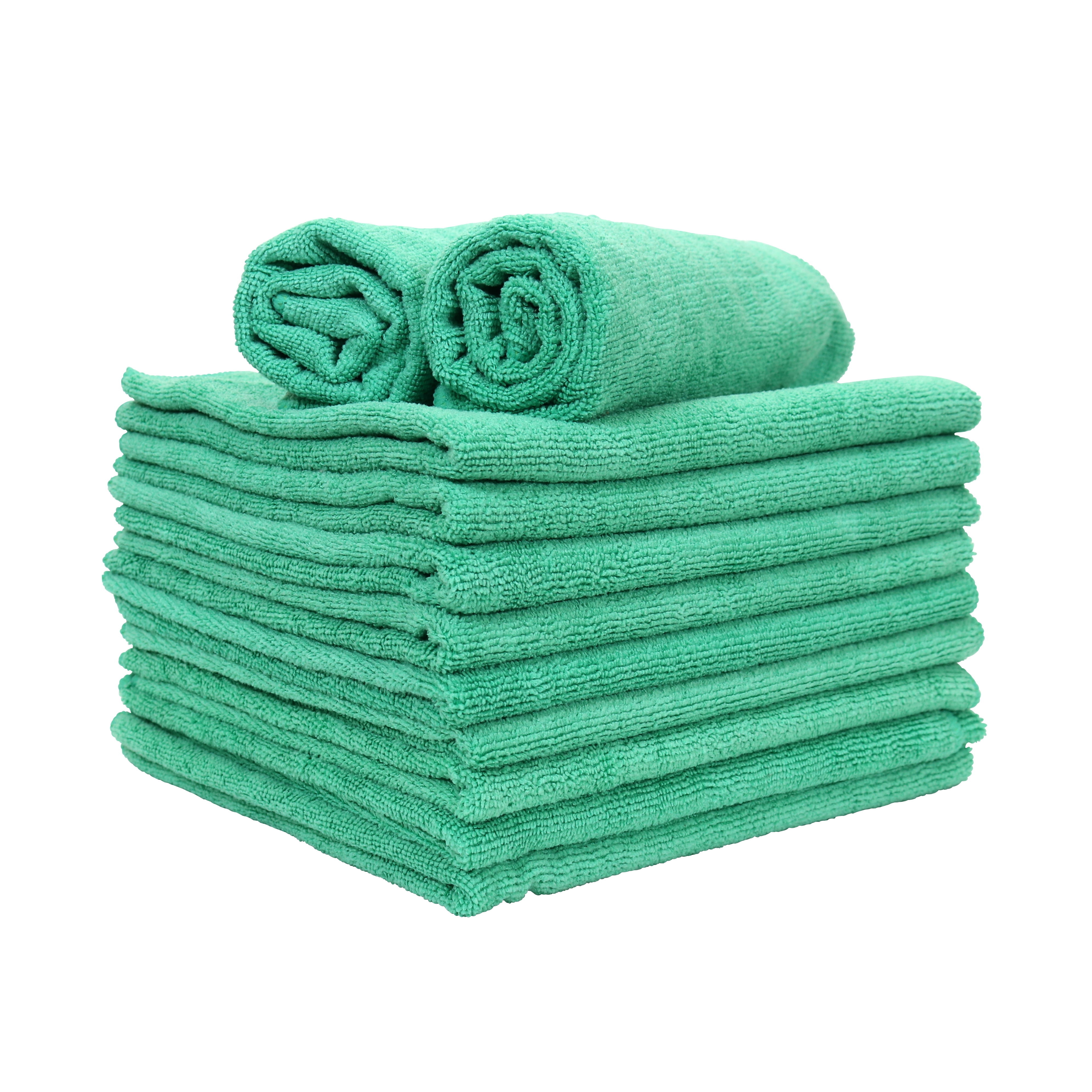 Arkwright Microfiber Hand Towels, 12 Pack, 15 x 24, Green