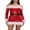 Red, variant on Gupgi Women Christmas Santa Dress Deluxe Mrs. Claus Dress Off Shoulder Long Sleeve Sequins Bodycon Mini Dress