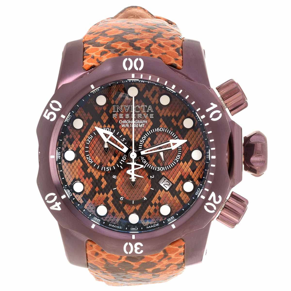 Invicta Men's Venom 19005 Orange Leather Swiss Chronograph Watch
