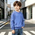 thumbnail image 4 of Hurxie Boys Sweatshirts Kids Fashion Fleece Long Sleeve Crewneck Pullover 8-9 Years, 4 of 7