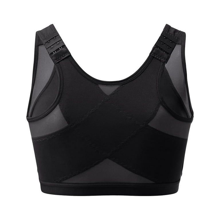 CLZOUD Full Support Bras for Women Black Nylon,Spandex Sports Bra