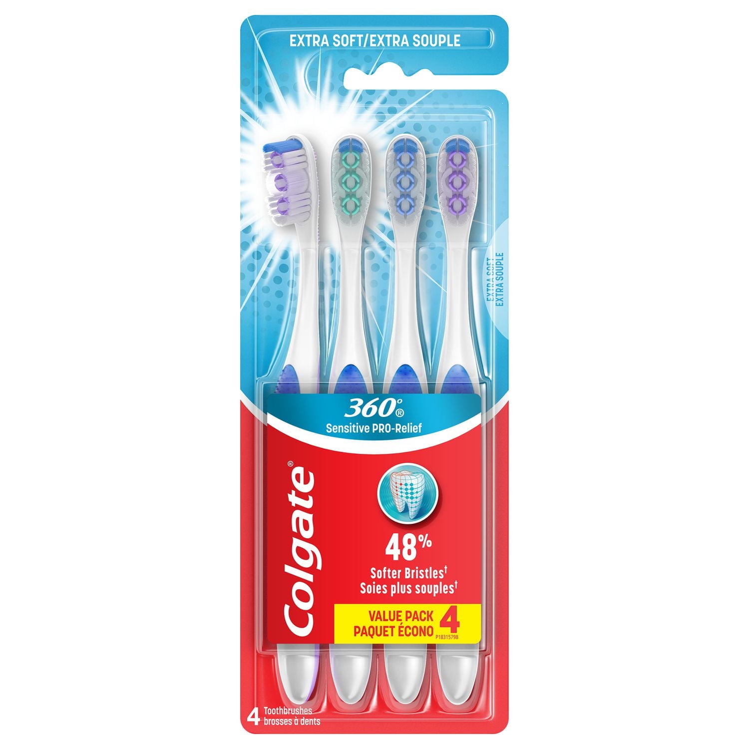 Colgate 360° Sensitive Pro-Relief Extra Soft 4pk, 4 pack