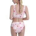 thumbnail image 5 of High Waisted Bikini Sets For Women, Cute Rabbit Love Sugar Pink Swimsuits Tummy Control, Two Pieces Bathing Suit, 5 of 8