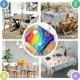 thumbnail image 4 of Rainbow Tie Dye Wave Pattern Square Tablecloth,Waterproof Square Table Cover,Wipeable Spillproof Washable Table Cover for Home Kitchen Party Decor 60"x60"(152x152cm), 4 of 6