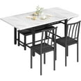 thumbnail image 7 of 4 Person Oak Folding Dining Table Set with Storage Shelf and Leaf, Expandable Dining Table with 2 Chairs and 1 Bench, Space Saving Dining Table for Kitchen Breakfast Table Corner, Dining Room., 7 of 7