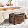 thumbnail image 4 of Almacenamiento chest y bench con safety hinge, estilo rural-style de madera toy chest para entrada, dormitorio, y sala de estar - rustic brown, 4 of 9