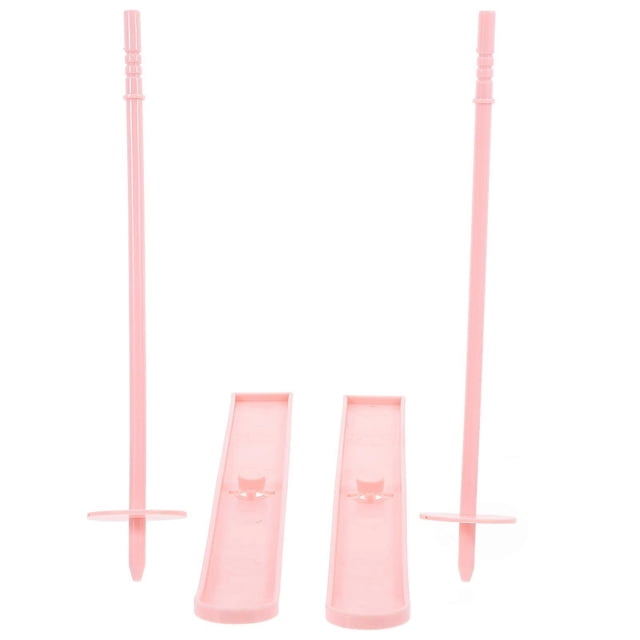 Christmas Sled Decor Holiday Decor Table Arrangement Plastic Pink Sleigh Decoration Prop 1 Set