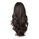 thumbnail image 2 of Pelucas con flequillo para mujer, peluca ondulada suelta, peluca negra para mujer con cabello rizado de longitud media, peluca marrón 1B, peluca europea y rosa, malla mate de seda, tupé dividido., 2 of 3