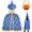 Blue, variant on Halloween Wizard Cape Witch Cloak with Wizard Hat and 2 Pumpkin Goody Bag Suitable for 12 Years Child