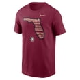 thumbnail image 2 of Men's Nike Garnet Florida State Seminoles Campus State Shape T-Shirt, 2 of 3