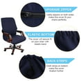 thumbnail image 4 of PiccoCasa Spandex Stretchy Swivel Computer Chair Cover, Large, Navy Blue, 4 of 6