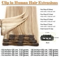 thumbnail image 4 of SEGO Clip in Hair Extensions Human Hair 100% Real Remy Hair 10-24 inch Full Head Thick Hair Pieces Silky Straight Balayage Hair Cleanrance, 4 of 9