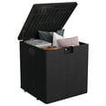 thumbnail image 1 of Deck Box 28 Gallon - Outdoor Storage Bin - Waterproof Resin Container - Lockable Lid with Handles - Rattan Style for Cushions Garden Tools Pool Accessories Patio Use - Black, 1 of 8