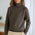 thumbnail image 2 of Lumtrix Women's Turtleneck Sweater Long Sleeve Casual Knit Pullover Fall Winter Jumper Top 2026 Loose Fit Underwear Coffee L, 2 of 4