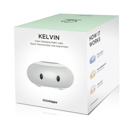 LittleHippo - Kelvin Room Thermometer and Night Light - WHITE