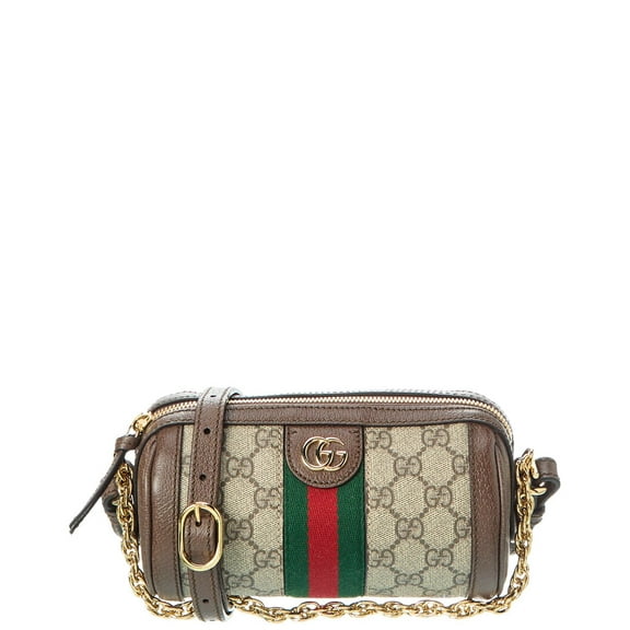 Gucci Ophidia Mini GG Supreme Canvas & Leather Crossbody, Beige