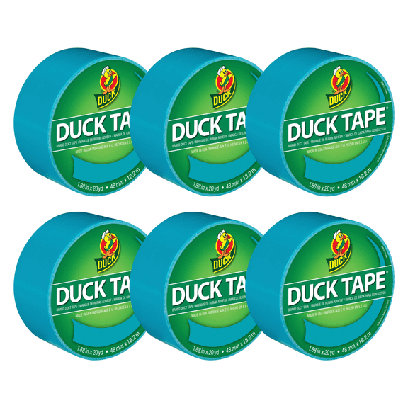 Duck Brand Solid Color Duct Tape: 1.88 in. x 60 ft. (Aqua) [6-pack] 1265020
