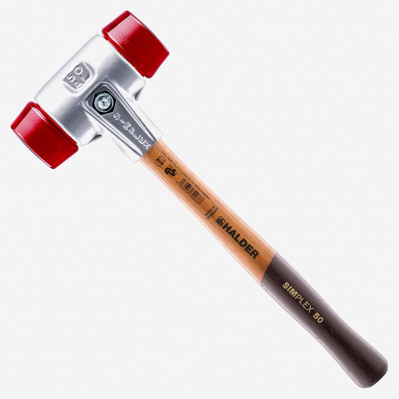 Halder Simplex Mallet with Red Acetate Plastic Inserts and Lightweight