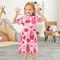 thumbnail image 5 of Cupcake Heart Sweet Girls Short Sleeve Dress A Line Sun Protection Breathable Comfort Sundress 3T, 5 of 8