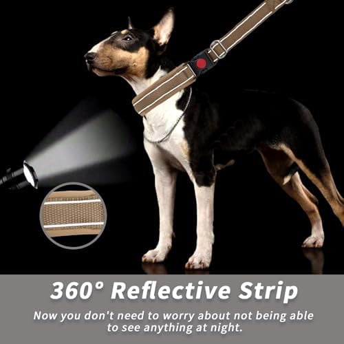 No Pull Martingale Dog Collar for Large Medium Small Dogs, Heavy Duty Nylon Reflective Adjustable Anti Pull Slip Collar with Buckle for Training Walking S Khaki