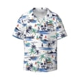 thumbnail image 3 of Goofa Hawaii Palms Printed Men's Casual Short-sleeved Shirt,Lightweight Breathable Button-down,Summer Casual men's top,Versatile Fashion shirt-Medium, 3 of 7