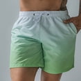 thumbnail image 6 of HAPIMO Mens Trends Pocket Swim Trunks Summer Swimwear Breathable Quick Dry Elastic Drawstring Bathing Suits Gradient Color Print Trousers Holiday Beach Pants Board Shorts Green M, 6 of 9