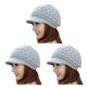 thumbnail image 3 of Gorro de punto con visera Sonducket para mujer protección de felpa elástica color sólido, 3 of 6