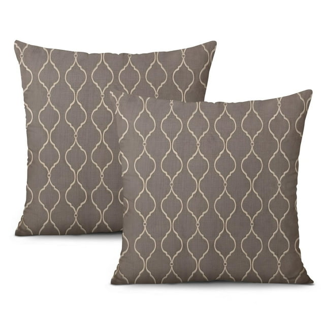 Refresh Your Space avec Ensemble de 2 Housses de Coussin Boho Fleur Grise 16x16 Pouces
