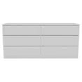 thumbnail image 1 of Atlin Designs Commode Double Moderne à 6 Tiroirs en Bois pour Chambre, Blanc, 1 of 6