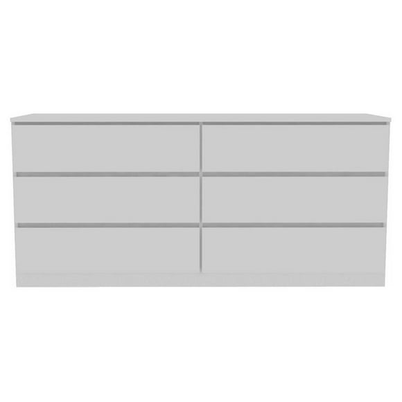 Atlin Designs Modern 6-Drawer Wood Bedroom Double Dresser in White