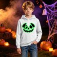 thumbnail image 6 of Kids Boys Girls Hoodie Sweatshirt, Long Sleeve Glow‑in‑the‑Dark Halloween Print Loose Casual Pullover Tops, 6 of 9