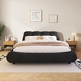 thumbnail image 3 of LLappuil Upholstered Platform Bed Queen Size, Oversized Wood Bed Frame with Padded Backrest Black, 3 of 8