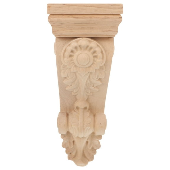 WRITWAA Khaki Wood Corbels Decorative Applique for Furniture with Intricate Carved Design, Rustic for Home Decor
