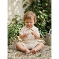 thumbnail image 5 of BemeyourBBs Toddler Baby Boy Summer Clothes Infant Baby Boys Summer 2 Piece Outfits 6 12 18 24 Months 2 3 4 Years Waffled Short Sleeve Lapel Collar Half Zip Shirt Tops and Shorts 2Pcs Set, 5 of 9