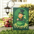 thumbnail image 3 of St. Patrick's Day Garden Flag Irish Holiday Outdoor Flag Shamrocks Leprechaun Elf Yard Flags 12.5''×18''Linen Vertical Double Sided House Flag for Home,Spring Holiday Decor, 3 of 4
