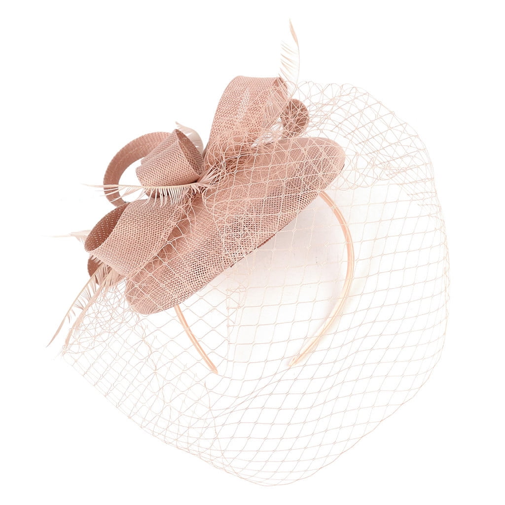 Mosunx Fascinators Hats 20s 50s Hat Pillbox Hat Cocktail Tea Party Headwear, Pink