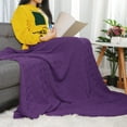 thumbnail image 4 of PiccoCasa Cotton Knitted Throw Blanket for Bed or Sofa, Grape, 4 of 8
