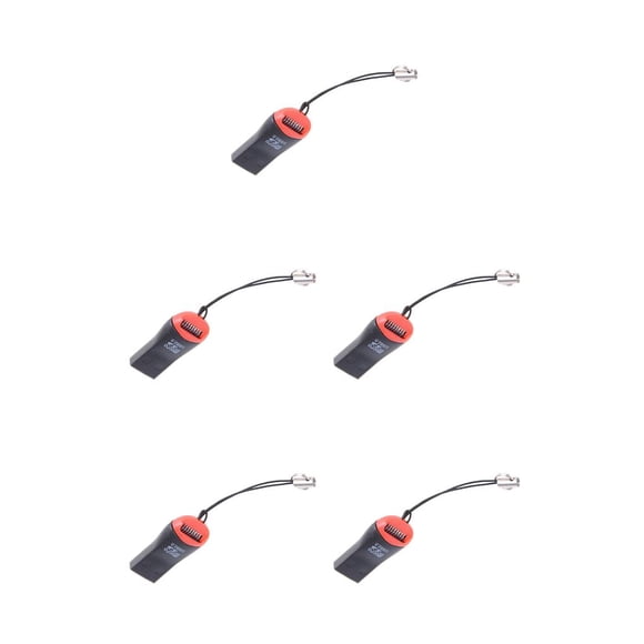 Sidaley Adaptadores de lector de tarjetas de memoria Mini Lanyard a adaptador USB 2.0 Reemplazo para tarjeta TF 1 Stück 5piezas