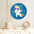 thumbnail image 5 of Daiia Cool Unicorn Star Golden Printed Pattern Ceramic Plate Dinner Plates Bone China Decorative Plates with Display Stand Art Ceramic Ornaments for Wall Hanging Decoration-7in, 5 of 6