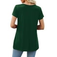 thumbnail image 2 of Womens Summer Outfits, Tops for Women Trendy, Trendy Women's Slim Fit V Neck Casual Top Short Sleeve Blouse Stylish Tee for Everyday Wear, 2 of 8
